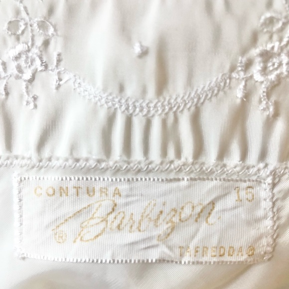 Vintage 50s BARBIZON Contura Tafredda Full Slip Dress Lingerie White Size 15 S/M - Picture 11 of 14